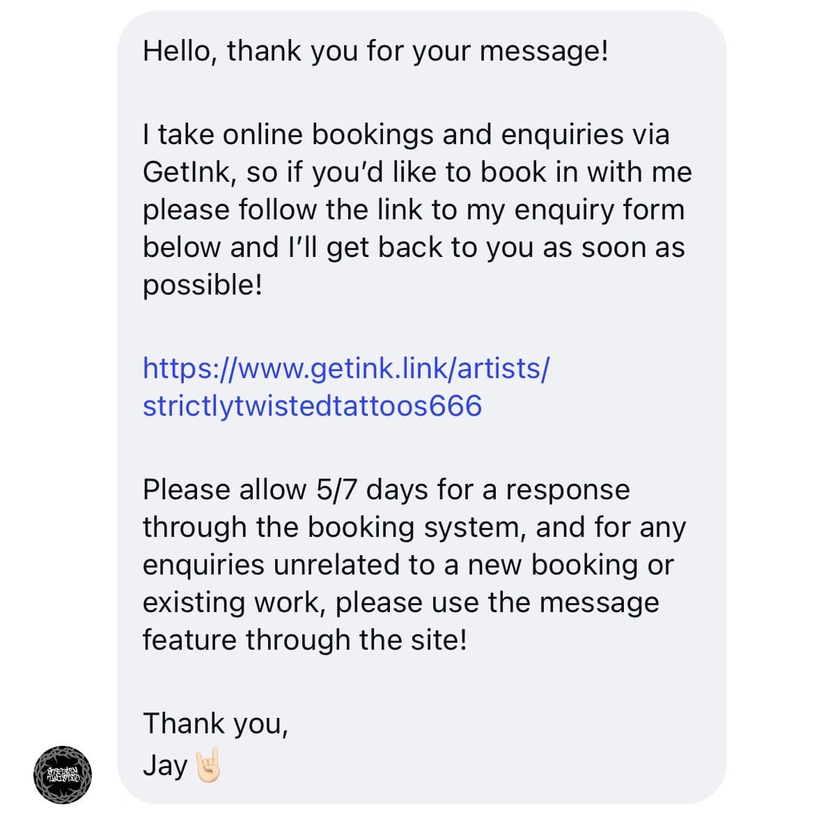 Instagram DM auto-responder example from Jay